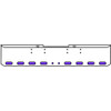 18 Inch Chrome Texas Rolled End Bumper Kit With Bolt Holes And 8 Oval-2 Round 2 Inch Amber-Purple Dual Revolution Lights For Peterbilt 352, 359 1972 Thru 1987