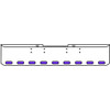 18 Inch Chrome Texas Rolled End Bumper Kit With Bolt Holes And 9 Oval Amber-Purple Dual Revolution Lights For Peterbilt 352, 359 1972 Thru 1987
