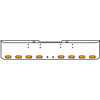 18 Inch Chrome Texas Rolled End Bumper Kit With Bolt Holes And 8 Oval-2 Round 2 Inch Amber-Clear Chrome Lights With Visors For Peterbilt 352, 359 1972 Thru 1987