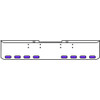 20 Inch Chrome Texas Rolled End Bumper Kit With Bolt Holes And 8 Oval Amber-Purple Dual Revolution Lights For Peterbilt 352, 359 1972 Thru 1987