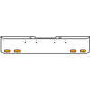 20 Inch Chrome Texas Rolled End Bumper Kit With Bolt Holes And 4 Oval Amber-Clear Mirage Lights For Peterbilt 352, 359 1972 Thru 1987
