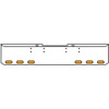 20 Inch Chrome Texas Rolled End Bumper Kit With Bolt Holes And 6 Oval Amber-Clear Chrome Lights With Visors For Peterbilt 352, 359 1972 Thru 1987