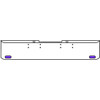22 Inch Chrome Texas Rolled End Bumper Kit With Bolt Holes And 2 Oval Amber-Purple Dual Revolution Lights For Peterbilt 352, 359 1972 Thru 1987