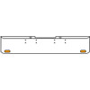 22 Inch Chrome Texas Rolled End Bumper Kit With Bolt Holes And 2 Oval Amber-Clear Chrome Lights With Visors For Peterbilt 352, 359 1972 Thru 1987
