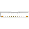 22 Inch Chrome Texas Rolled End Bumper Kit With Bolt Holes And 2 Oval-10 Round 2 Inch Amber-Clear Chrome Lights With Visors For Peterbilt 352, 359 1972 Thru 1987