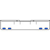 22 Inch Chrome Texas Rolled End Bumper Kit With Bolt Holes And 4 Oval Amber-Blue Dual Revolution Lights With Visors For Peterbilt 352, 359 1972 Thru 1987