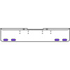 22 Inch Chrome Texas Rolled End Bumper Kit With Bolt Holes And 4 Oval Amber-Purple Dual Revolution Lights With Visors For Peterbilt 352, 359 1972 Thru 1987