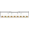 22 Inch Chrome Texas Rolled End Bumper Kit With Bolt Holes And 9 Oval Amber-Clear Chrome Lights For Peterbilt 352, 359 1972 Thru 1987