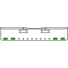 18 Inch Chrome Texas Rolled End Bumper Kit With Tow Holes And 4 Oval-8 Round 2 Inch Amber-Green Dual Revolution Lights With Visors For Peterbilt 352, 359 1972 Thru 1987