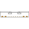 18 Inch Chrome Texas Rolled End Bumper Kit With Tow Holes And 4 Oval-8 Round 2 Inch Amber-Clear Chrome Lights For Peterbilt 352, 359 1972 Thru 1987