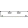 18 Inch Chrome Texas Rolled End Bumper Kit With Tow Holes And 2 Oval-10 Round 2 Inch Amber-Blue Dual Revolution Lights With Visors For Peterbilt 352, 359 1972 Thru 1987
