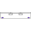 20 Inch Chrome Texas Rolled End Bumper Kit With Tow Holes And 2 Oval Amber-Purple Dual Revolution Lights For Peterbilt 352, 359 1972 Thru 1987