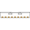 20 Inch Chrome Texas Rolled End Bumper Kit With Tow Holes And 9 Oval Amber-Clear Pearl Lights For Peterbilt 352, 359 1972 Thru 1987