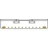 22 Inch Chrome Texas Rolled End Bumper Kit With Tow Holes And 2 Oval-10 Round 2 Inch Amber-Clear Chrome Lights With Visors For Peterbilt 352, 359 1972 Thru 1987