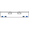 22 Inch Chrome Texas Rolled End Bumper Kit With Tow Holes And 4 Oval Amber-Blue Dual Revolution Lights With Visors For Peterbilt 352, 359 1972 Thru 1987