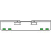 22 Inch Chrome Texas Rolled End Bumper Kit With Tow Holes And 4 Oval Amber-Green Dual Revolution Lights With Visors For Peterbilt 352, 359 1972 Thru 1987