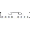 22 Inch Chrome Texas Rolled End Bumper Kit With Tow Holes And 8 Oval-2 Round 2 Inch Amber-Clear Chrome Lights For Peterbilt 352, 359 1972 Thru 1987