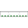 20 Inch Chrome Texas Rolled End Bumper Kit With Bolt Holes And 9 Oval Amber-Green Dual Revolution Lights For Peterbilt 357, 378, 379 1987 - 2007