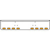 22 Inch Chrome Texas Rolled End Bumper Kit With Bolt Holes And 8 Oval Amber-Clear Mirage Lights For Peterbilt 357, 378, 379 1987 - 2007