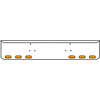 22 Inch Chrome Texas Rolled End Bumper Kit With Bolt Holes And 6 Oval Amber-Clear Mirage Lights With Visors For Peterbilt 357, 378, 379 1987 - 2007