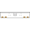 18 Inch Chrome Texas Rolled End Bumper Kit With Tow Hole And 4 Oval Amber-Clear Mirage Lights For Peterbilt 357, 378, 379 1987 - 2007