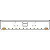 18 Inch Chrome Texas Rolled End Bumper Kit With Tow Hole And 2 Oval-10 Round 2 Inch Amber-Clear Chrome Lights For Peterbilt 357, 378, 379 1987 - 2007