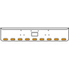20 Inch Chrome Texas Rolled End Bumper Kit With Tow Hole And 9 Oval 24 Diode Amber Pearl Lights With Visors For Peterbilt 357, 378, 379 1987 - 2007