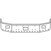 18 Inch Chrome Bumper, 10 Gauge With Center Tow, Square Fog Light Holes, 18 - 3/4 Inch Amber/Clear Lights For Peterbilt 377