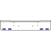 18 Inch Chrome Texas Rolled End Bumper Kit With Bolt Holes And 4 Oval Amber-Purple Dual Revolution Lights With Visors For Peterbilt 362 1981 - 2002