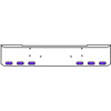 18 Inch Chrome Texas Rolled End Bumper Kit With Bolt Holes And 6 Oval Amber-Purple Dual Revolution Lights For Peterbilt 362 1981 - 2002
