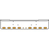 18 Inch Chrome Texas Rolled End Bumper Kit With Bolt Holes And 8 Oval-2 Round 2 Inch Amber-Clear Chrome Lights For Peterbilt 362 1981 - 2002