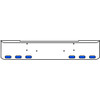 20 Inch Chrome Texas Rolled End Bumper Kit With Bolt Holes And 6 Oval Amber-Blue Dual Revolution Lights For Peterbilt 362 1981 - 2002