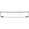 22 Inch Chrome Texas Rolled End Bumper Kit With Bolt Holes And 2 Oval Amber-Blue Dual Revolution Lights With Visors For Peterbilt 362 1981 - 2002