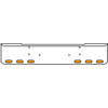 22 Inch Chrome Texas Rolled End Bumper Kit With Bolt Holes And 6 Oval Amber-Clear Mirage Lights For Peterbilt 362 1981 - 2002