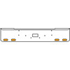 18 Inch Chrome Texas Rolled End Bumper Kit With Tow Hole And 4 Oval Amber-Clear Chrome Lights For Peterbilt 362 1981 - 2002