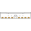18 Inch Chrome Texas Rolled End Bumper Kit With Tow Hole And 8 Oval-2 Round 2 Inch Amber Mirage Lights With Visors For Peterbilt 362 1981 - 2002