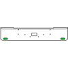 20 Inch Chrome Texas Rolled End Bumper Kit With Tow Hole And 2 Oval Amber-Green Dual Revolution Lights For Peterbilt 362 1981 - 2002