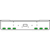 20 Inch Chrome Texas Rolled End Bumper Kit With Tow Hole And 6 Oval Amber-Green Dual Revolution Lights For Peterbilt 362 1981 - 2002