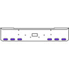 22 Inch Chrome Texas Rolled End Bumper Kit With Tow Hole And 6 Oval Amber-Purple Dual Revolution Lights With Visors For Peterbilt 362 1981 - 2002