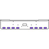 22 Inch Chrome Texas Rolled End Bumper Kit With Tow Hole And 8 Oval Amber-Purple Dual Revolution Lights With Visors For Peterbilt 362 1981 - 2002