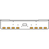 22 Inch Chrome Texas Rolled End Bumper Kit With Tow Hole And 8 Oval Amber Mirage Lights With Visors For Peterbilt 362 1981 - 2002