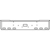 20 Inch Chrome Texas Boxed End Bumper With Center Tow, 6 Oval Light Holes For Peterbilt 362