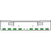 18 Inch Chrome Texas Rolled End Bumper Kit With Step Holes And 8 Oval-2 Round 2 Inch Amber-Green Dual Revolution Lights With Visors For Peterbilt 362 1981 - 2002