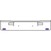 20 Inch Chrome Texas Rolled End Bumper Kit With Step Holes And 2 Oval Amber-Purple Dual Revolution Lights For Peterbilt 362 1981 - 2002