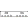 18 Inch Chrome Texas Rolled End Bumper Kit With Step Holes And 8 Oval-2 Round 2 Inch Amber Mirage Lights For Peterbilt 362 1981 - 2002