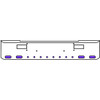 20 Inch Chrome Texas Rolled End Bumper Kit With Step Holes And 4 Oval-8 Round 2 Inch Amber-Purple Dual Revolution Lights For Peterbilt 362 1981 - 2002