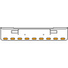 18 Inch Chrome Texas Rolled End Bumper Kit With Step Holes And 9 Oval Amber Mirrored Lights With Visors For Peterbilt 362 1981 - 2002