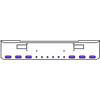 20 Inch Chrome Texas Rolled End Bumper Kit With Step Holes And 6 Oval-6 Round 2 Inch Amber-Purple Dual Revolution Lights For Peterbilt 362 1981 - 2002