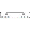 20 Inch Chrome Texas Rolled End Bumper Kit With Step Holes And 6 Oval-6 Round 2 Inch Amber Mirage Lights For Peterbilt 362 1981 - 2002
