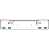 20 Inch Chrome Texas Rolled End Bumper Kit With Step Holes And 4 Oval Amber-Green Dual Revolution Lights With Visors For Peterbilt 362 1981 - 2002